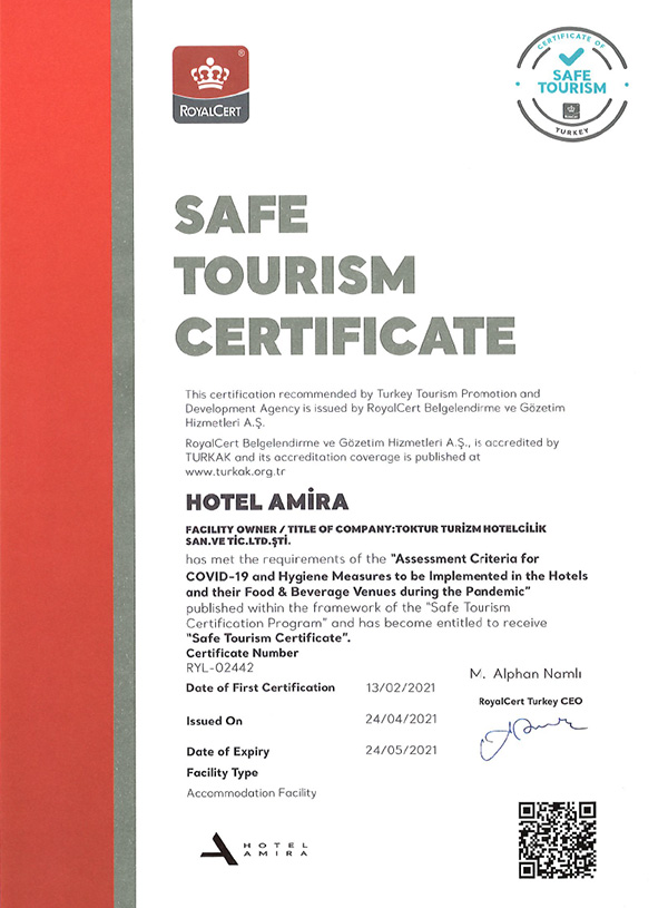 hotel-amira-safe-tourism-certificate-cover